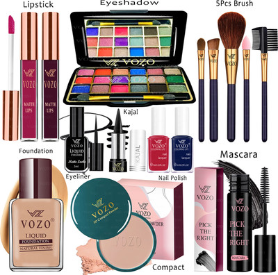 VOZO Makeup Kit Sets One-stop Beauty Package for Beginners and Professionals Set-14(Pack of 15)