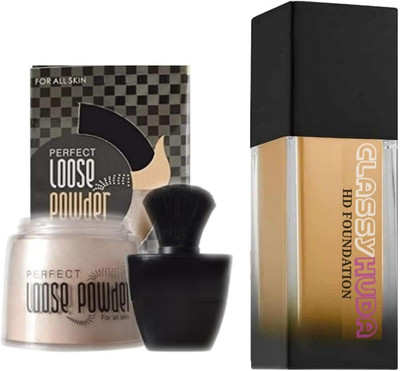 Classyhuda HD High Coverage Foundation & Perfect Loose Face Powder. Dashing Makeup Kit(Pack of 2)
