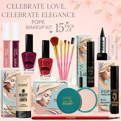 FOPE Wedding Makeup Kit Long Lasting Coverage Professional Bridal Kit(Pack of 15)