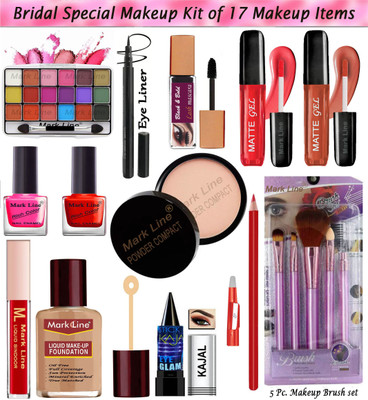 Mark Line Bonding Makeup Kit of 17 Makeup Items AL06(Pack of 17)