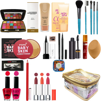 FOPE Festive Make Up Kit Combo Set Fair Tone, Medium Tone For Women 23D12M2245(Pack of 23)