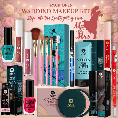 NOY All in One Makeup Kit Waterproof Bridal Beauty Combo for Marriage Gift(Pack of 16)