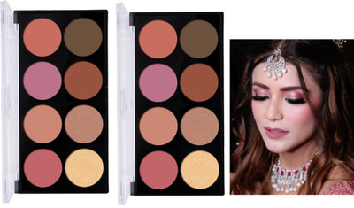 ADJD Makeup Matte Blusher Palette with Shimmery Highlighter & Contour Palette Face