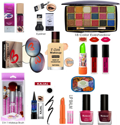 Syzol Professional Makeup Kit Of 18 Items NB20(Pack of 18)