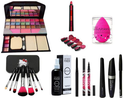 Dyegim Tya 6155 Makeup kitty With 7 Pcs Makeup Brush and Combo Pack Of 10 Item(Pack of 10)