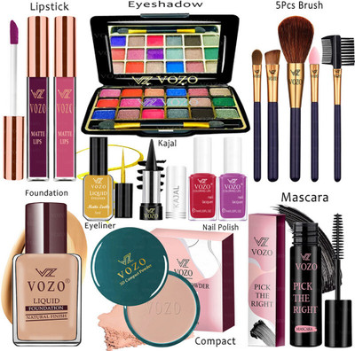 VOZO Makeup Kit Sets One-stop Beauty Package for Beginners and Professionals VT-256(Pack of 15)