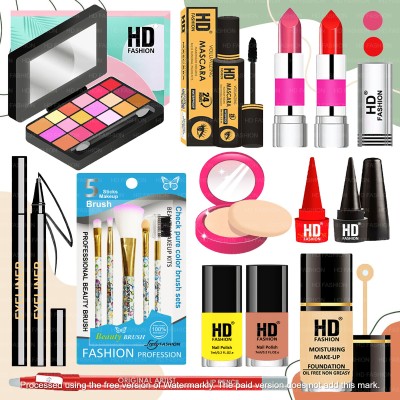 HD Fashion Makeup Kit for Girls-RadianceRush Ultimate Makeup package For any Ocassion AMK48(Pack of 17)