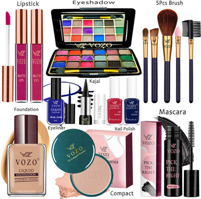 VOZO Makeup Kit Sets One-stop Beauty Package for Beginners and Professionals 309(Pack of 15)