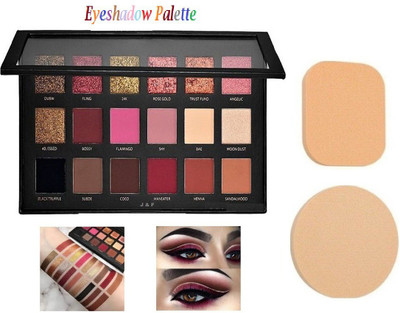 Zailie Premium Quality Rose Gold Eyeshadow Palette with 2 in 1 Blender Puff