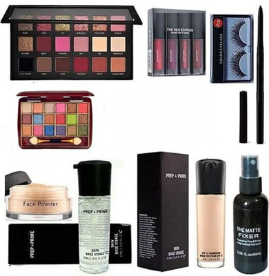 toroka Makeup kit For Women With Fixer, Eye Shadow plate and Primer(Pack of 9)