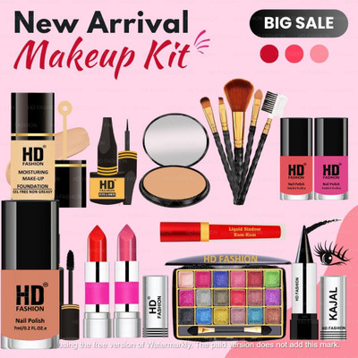 HD Fashion 16 Pcs. Sweetheart's Choice Premium Waterproof Makeup kit For Women AZ65(Pack of 16)