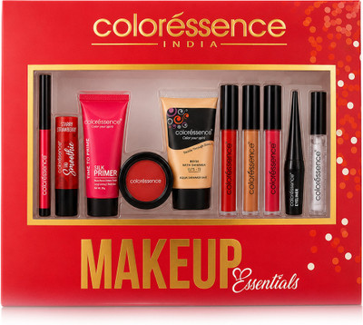 COLORESSENCE Makeup Essentials Kit with 10 Premium Products | Waterproof & Smudge Proof(Pack of 10)