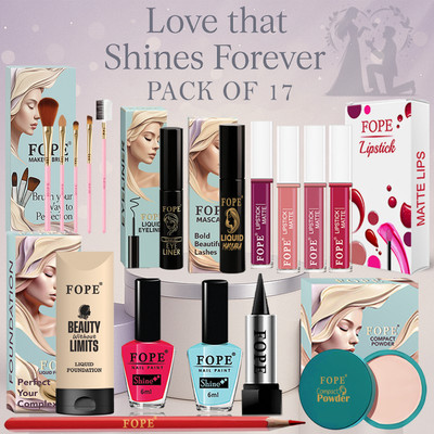 FOPE Makeup Set for Girls lightweight waterproof daily use beauty essential box(Pack of 17)