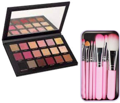 yim~mi Rose Gold Remastered Eyeshadow Palette & Mini Pink Makeup Brush Set(Pack of 2)