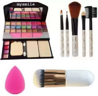 NXGTYA Makeup kit + 5 pcs Makeup Brush + 1 pc Blender Puff Combo + foundation brush(Pack of 4)