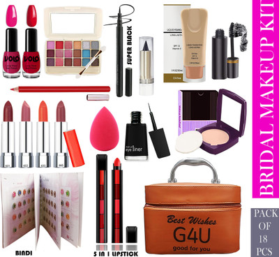 G4U All in One Makeup Kit Makeup Kit for Women Full Kit Multipurpose Makeup Kit A32(Pack of 18)