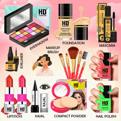HD Fashion Makeup Kit Combo Full Set for Women-All Essentials Beauty Gift set for Girls 292(Pack of 15)