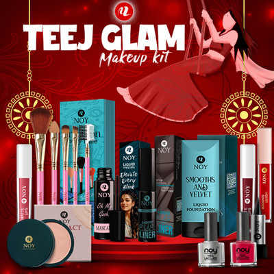 NOY Complete Make Up Kit For Women Haryali Teej Special Combo Set For All Skin Shade(Pack of 15)