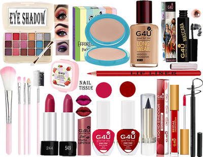 G4U All in One Daily Use Makeup Kit For Woman & Girls (Pack of 18 Pcs)A09052055(Pack of 18)