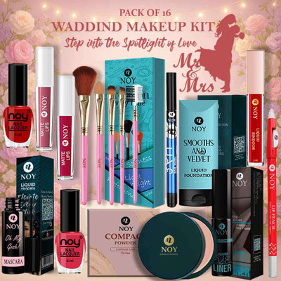NOY Full Makeup Kit Wedding Ready Beauty Gift Box for Women Professional Finish(Pack of 16)