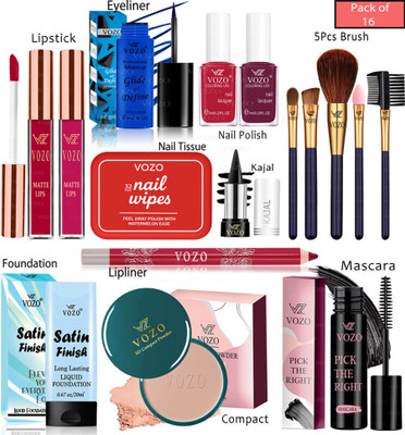 VOZO Complete Makeup Kit with 16 Must-Have Beauty Essentials 99(Pack of 16)