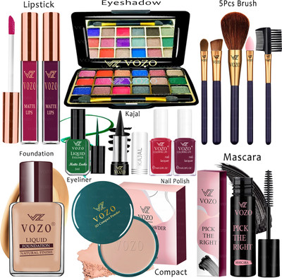 VOZO Makeup Kit Sets One-stop Beauty Package for Beginners and Professionals Set-224(Pack of 15)