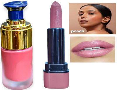 Luipui PEACH COLOR BLUSH MAKEUP AND LIGHT PURPLE LIPSTICK PACK OF 2(Pack of 2)