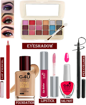 G4U Glow & Go: Travel-Friendly Makeup Kit with 6+ Essentials A07(Pack of 6)