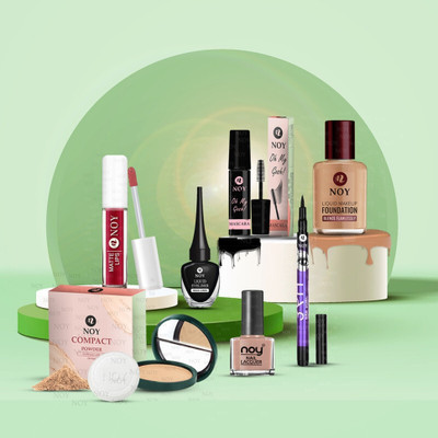 NOY Makeup Combo All in One Makeup Kit Set Compact Foundation Mascara and More - 101(Pack of 7)