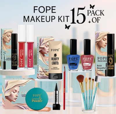 FOPE Makeup Set For Bridal Women Travel Ready Compact Premium Cosmetic Kit(Pack of 15)