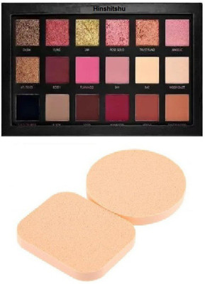 HINSHITSHU J & F Best Quality Rose Gold EyeShadow Palette with 2 in 1 Blender Puff
