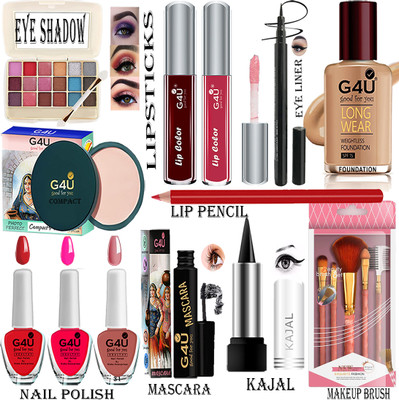 G4U All in One Makeup Set for Beginners and Professionals V29(Pack of 17)