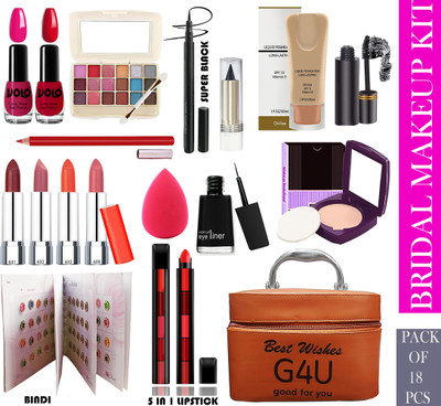 G4U All in One Makeup Kit Makeup Kit for Women Full Kit Multipurpose Makeup Kit A26(Pack of 18)