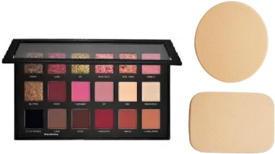 HINSHITSHU J & F Rose Gold Eyeshadow ( Multishades ) with 2 in 1 Blender Puff