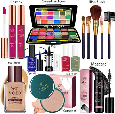 VOZO Makeup Kit Sets One-stop Beauty Package for Beginners and Professionals 331(Pack of 15)
