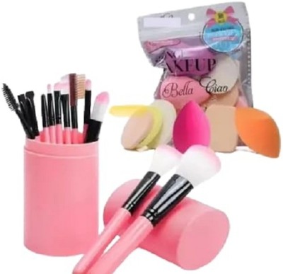 Ancred Professional 12 Piece Makeup Brush Set with Box, 6 in 1 Makeup Sponge(Pack of 18)