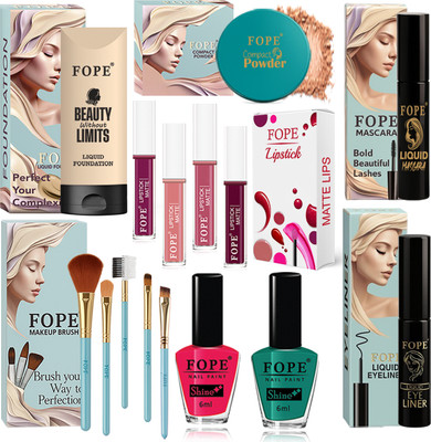 FOPE Makeup Kit & Combo for Women Affordable Compact Everyday Long Lasting Cosmetic(Pack of 15)