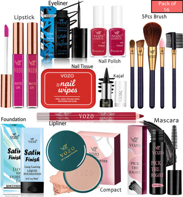 VOZO Bridal Makeup Kit Collection 16 Must-Have Beauty Essentials 173(Pack of 16)