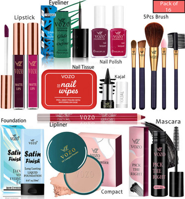 VOZO Bridal Makeup Kit Combo Collection 16 Must-Have Beauty Essentials 412(Pack of 16)