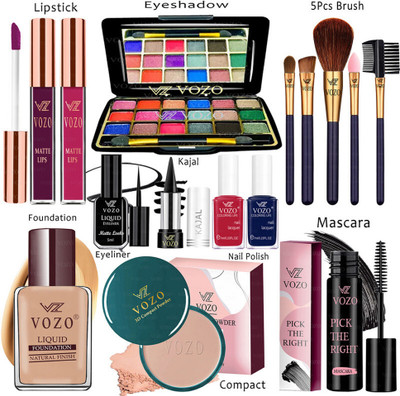 VOZO Makeup Kit Sets One-stop Beauty Package for Beginners and Professionals VT-277(Pack of 15)