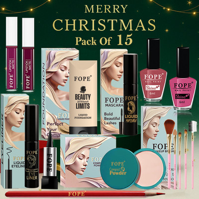 FOPE Winter Special Makeup Combo Christmas Edition Daily Use Beauty Gift(Pack of 15)
