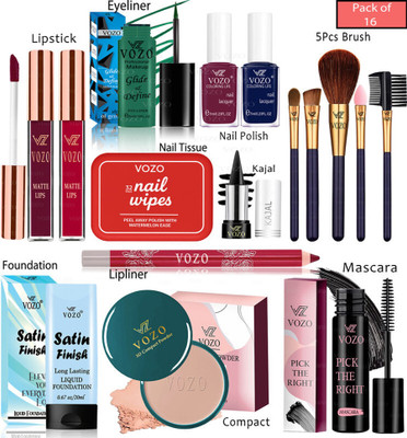 VOZO Bridal Makeup Kit Combo Collection 16 Must-Have Beauty Essentials 252(Pack of 16)