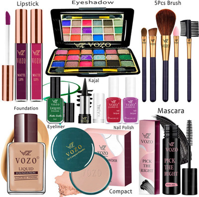 VOZO Makeup Kit Sets One-stop Beauty Package for Beginners and Professionals 175(Pack of 15)