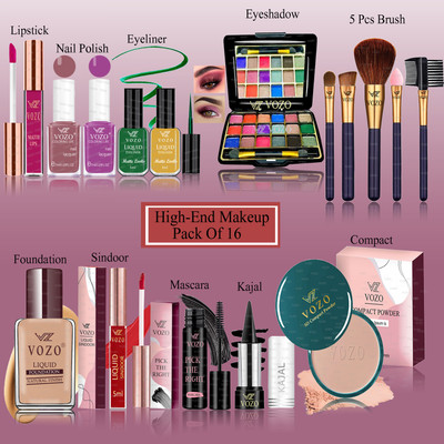 VOZO Makeup Kit Combo for Women Dream Collection with Rare Pigments Daily Wear KT-214(Pack of 16)