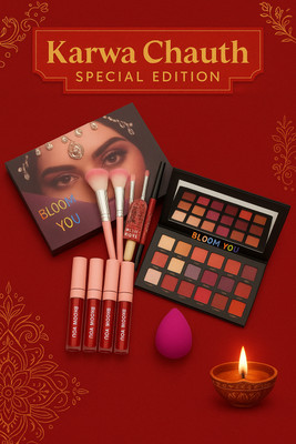BLOOM YOU Premium Cosmetic Gift Set with Brushes & Blender(Pack of 6)
