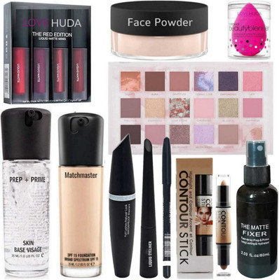 LOVE HUDA Professional Branded HD Makeup Kit Combo Set For Girls And Women(Pack of 11)