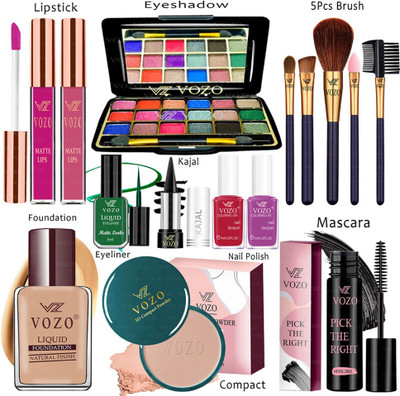 VOZO Makeup Kit Sets One-stop Beauty Package for Beginners and Professionals VT-343(Pack of 15)