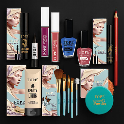 FOPE Makeup Kit Combo Pack For Girls Affordable Long Lasting Everyday Makeup Gift Box(Pack of 15)