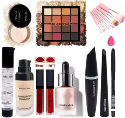 Geggsa Makeup Kit with Eyeshadow Palette 16 Color(Pack of 10)