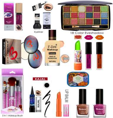 Syzol Professional Makeup Kit Of 18 Items NB09(Pack of 18)